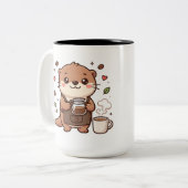 Otter Barista Tweekleurige Koffiemok (Voorkant links)