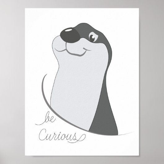 Otter - ben nieuwsgierig poster (Voorkant)