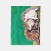 Otter Best Friends Painting Fleece Deken (Voorkant)
