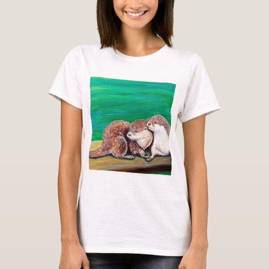 Otter Best Friends Painting T-shirt (Voorkant)