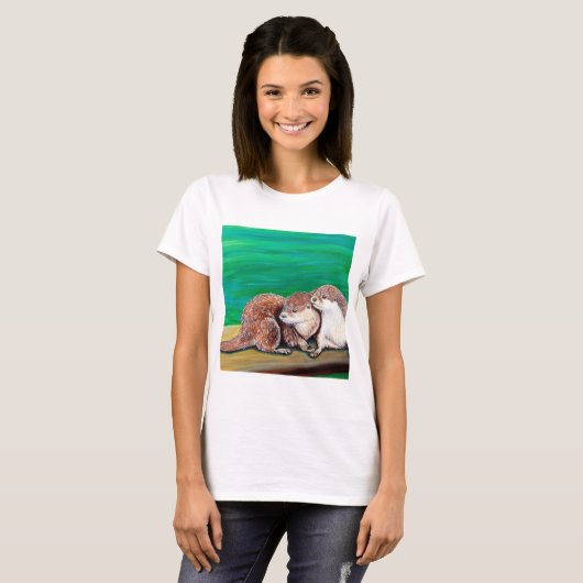 Otter Best Friends Painting T-shirt (Voorkant volledig)