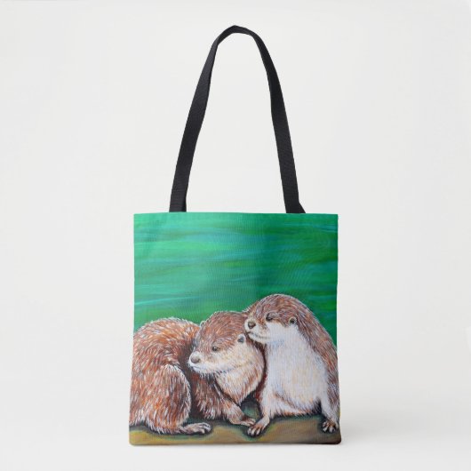 Otter Best Friends Painting Tote Bag (Voorkant)