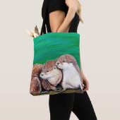 Otter Best Friends Painting Tote Bag (Dichtbij)