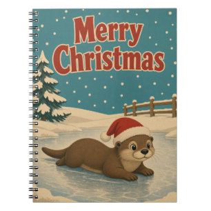 Otter Bevroren Tuin Dier Kerstmis Notitieboek