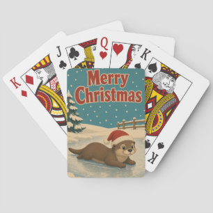 Otter Bevroren Tuin Dier Kerstmis Pokerkaarten