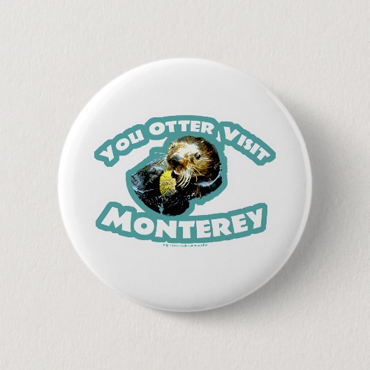 Otter bezoek Monterey Ronde Button 5,7 Cm (Voorkant)
