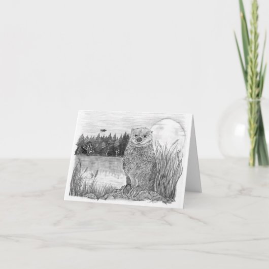 Otter bij maanlicht kaart (Voorkant)