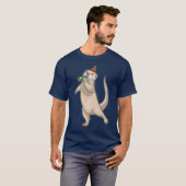 Otter Birthday Party horn T-shirt (Voorkant volledig)