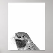 Otter Black White Cabin Nursery Photo Poster (Voorkant)