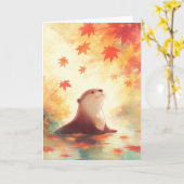 Otter blik onder vallende bladeren kaart (Gele Bloem)