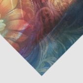 Otter Bloemen Blauwgroen Sinaasappel Otters Decoup Tissuepapier (Detail)