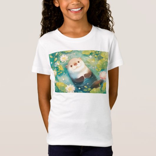 Otter Bloemrijke Vijver T-shirt (Voorkant)