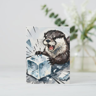 Otter Boos en Ijs Breken Briefkaart