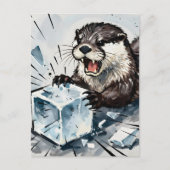 Otter Boos en Ijs Breken Briefkaart (Voorkant)