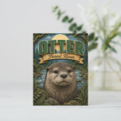 Otter bos rivier Popcut Briefkaart (Staand voorkant)