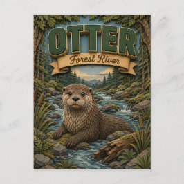 Otter bos rivier POPCUT Briefkaart