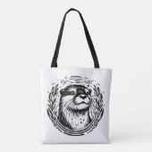 Otter Botanical Illustration Tote Bag (Achterkant)