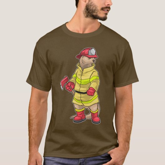 Otter Brandweerman As Brandweer T-shirt (Voorkant)