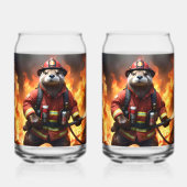 Otter brandweerman Backburing, Blikvorm Glas (Voorkant)
