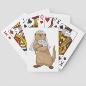 Otter Bride Flower Wedding Pokerkaarten (Achterkant)