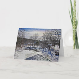 Otter Brook Winter Scene Feestdagen Kaart