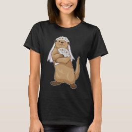 Otter Bruid Bloem Huwelijk T-shirt