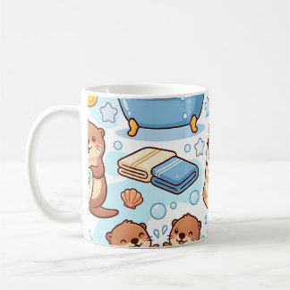 Otter Bubbelbad Mok – Cute Cozy Patroon