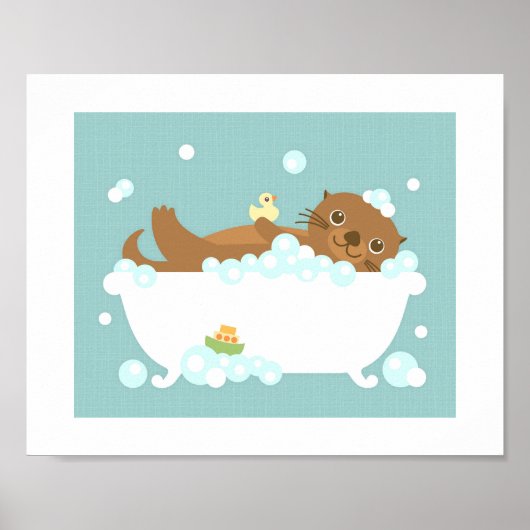 Otter Bubble Bath Poster Print (Voorkant)