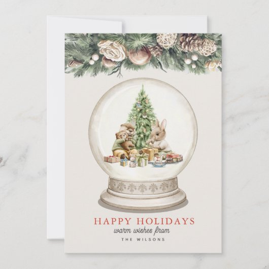 Otter & Bunny Kerstboom Sneeuw Grobe Feestdagenkaart (Voorkant)