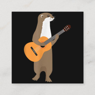 Otter-cadeau Guitar Otter Animal Kinderen Guitari Vierkante Visitekaartje