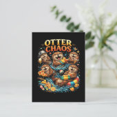Otter Chaos Briefkaart (Staand voorkant)