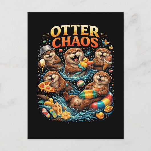 Otter Chaos Briefkaart (Voorkant)