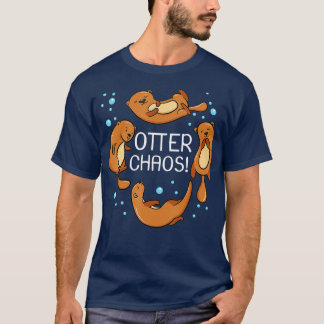 Otter Chaos For Kids Cute Sleeping Pajama  T-shirt