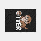 Otter Chaos Funny Animal Lover Cute Pun Sayings Qu Fleece Deken (Voorkant (Horizontaal))