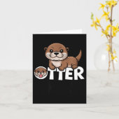 Otter Chaos Funny Animal Lover Cute Pun Sayings Qu Kaart (Gele Bloem)