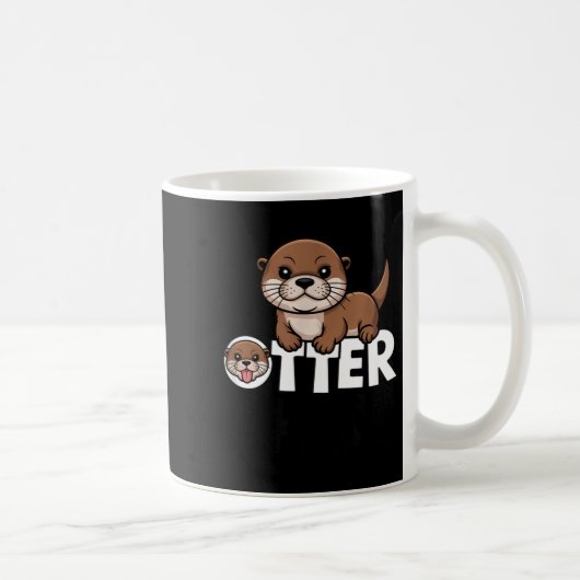 Otter Chaos Funny Animal Lover Cute Pun Sayings Qu Koffiemok (Rechts)