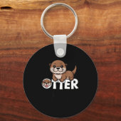 Otter Chaos Funny Animal Lover Cute Pun Sayings Qu Sleutelhanger (Voorkant)