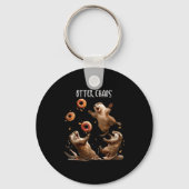 Otter Chaos Funny Bagel Fighting Sea Otters Pun An Sleutelhanger (Voorkant)