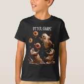 Otter Chaos Funny Bagel Fighting Sea Otters Pun An T-shirt (Voorkant)