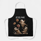 Otter Chaos Funny Bagel Vechten Zee Otters Pun An Schort (Voorkant)