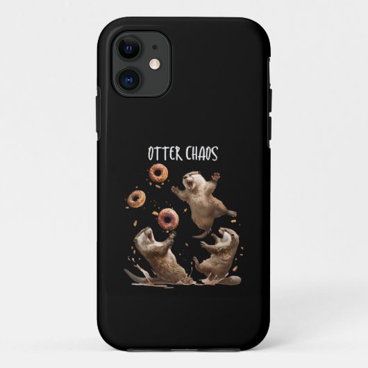 Otter Chaos Grappige Bagel Vechtende Zeeotters Pun Case-Mate iPhone Case (Achterkant)