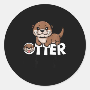 Otter Chaos Grappige Dierenliefhebber Schattige Ge Ronde Sticker