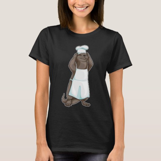 Otter Chef Koken schort T-shirt (Voorkant)