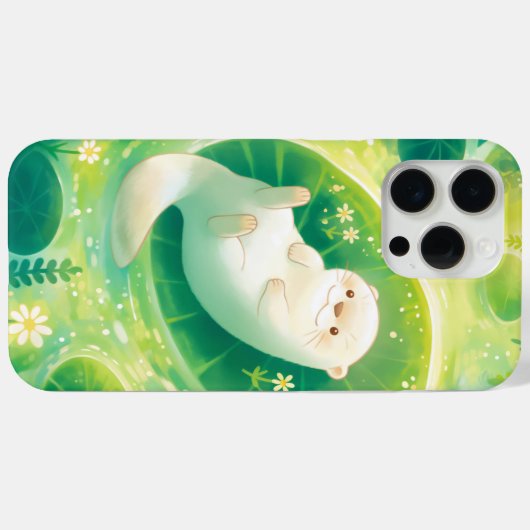 Otter Chilling op een Lily Pad Case-Mate iPhone Case (Achterkant (horizontaal))