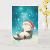 Otter Christmas Cheer Kaart (Gele Bloem)