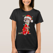 Otter Christmas Lights Santa Costume Cute Animal X T-shirt (Voorkant)