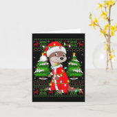 Otter Christmas Lights Santa Costume Ugly Xmas Swe Kaart (Gele Bloem)