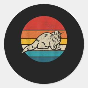 Otter - Cute Zee Otter  Sunset Ronde Sticker