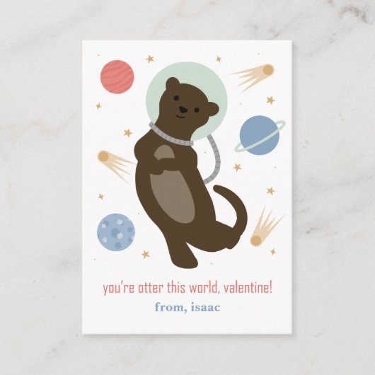 Otter Deze Wereld Klaslokaal Valentijn Kaart (Voorkant)