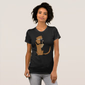 Otter die de saxofone speelt t-shirt (Voorkant volledig)